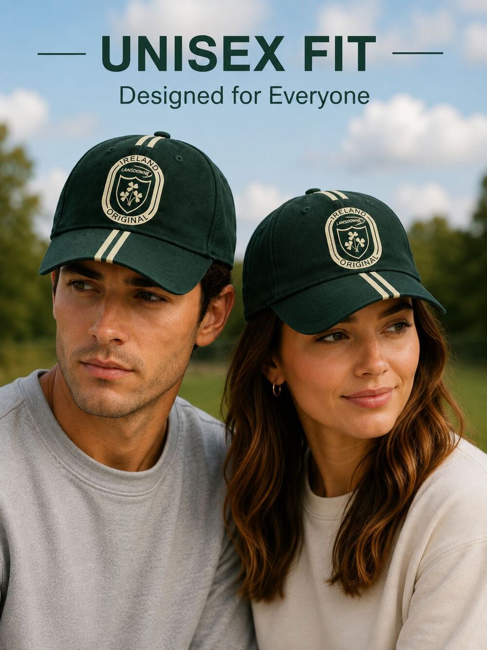 Lansdowne Ireland Original Green Baseball Cap Shamrock Crest Adjustable Hat